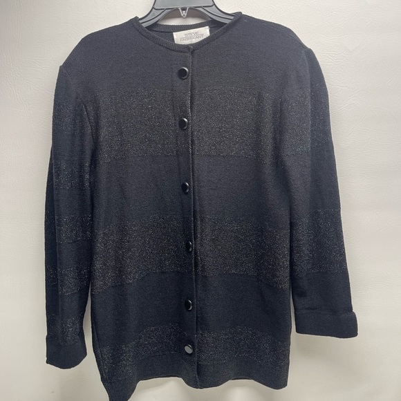 STEVE FABRIKANT VINTAGE CARDIGAN SWEATER size M black - Picture 1 of 6